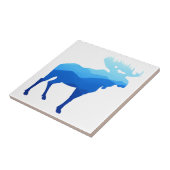 Blaue Gebirgselch-Silhouette Fliese (Seite)