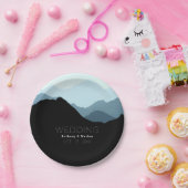 Blaue Gebirgskette, rustikale Hochzeit Pappteller (Party)