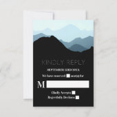 Blaue Gebirgskette, rustikale Hochzeit RSVP Karte (Vorderseite)