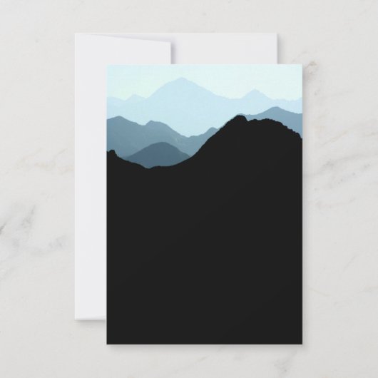 Blaue Gebirgskette, rustikale Hochzeit RSVP Karte (Rückseite)