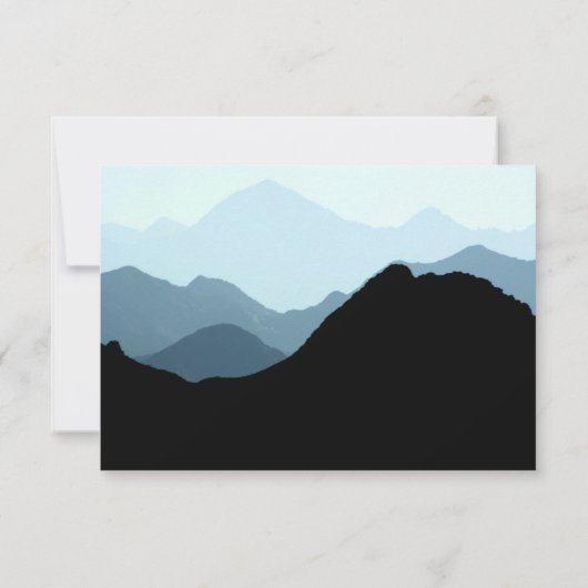 Blaue Gebirgskette, rustikale Hochzeit RSVP Karte (Rückseite)