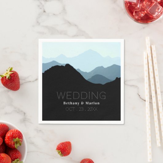 Blaue Gebirgskette, rustikale Hochzeit Serviette (Beispiel)