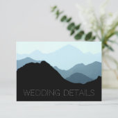 Blaue Gebirgskette, rustikale Hochzeitsdetails Begleitkarte (Stehend Vorderseite)