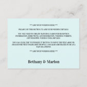 Blaue Gebirgskette, rustikale Hochzeitsdetails Begleitkarte (Rückseite)