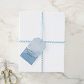 Blaue Gebirgslandschaft Hochzeitmongramm Geschenkanhänger (Mit Garn)