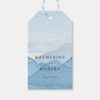 Blaue Gebirgslandschaft Hochzeitmongramm