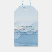Blaue Gebirgslandschaft Hochzeitmongramm Geschenkanhänger (Rückseite)