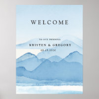 Blaue Gebirgslandschaft Hochzeitsempfang