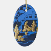 Blaue Geburt Christi Keramikornament (Rechts)