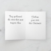 Blaue Geburt Christisszene Feiertagskarte (Innenseite)