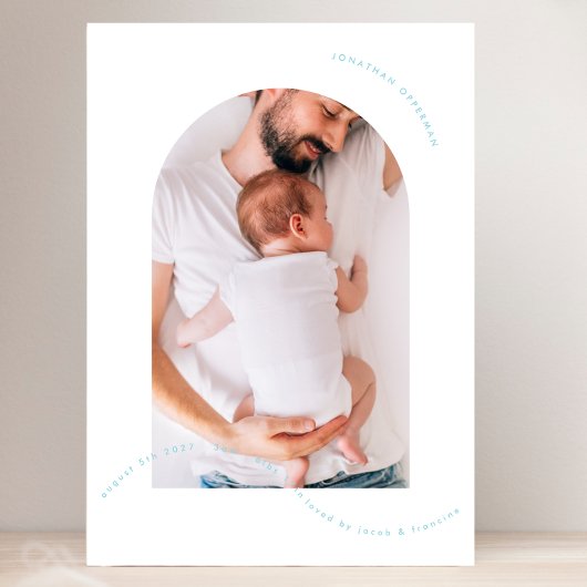 Blaue Geburt eines jungen Fotos Ankündigung