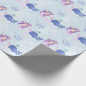 Blaue Geburtstagseinladung Geschenkpapier (Ecke)