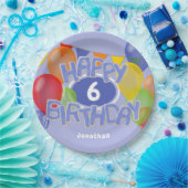 Blaue Geburtstagskekse mit Ballons Pappteller (Party)