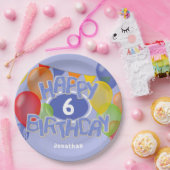 Blaue Geburtstagskekse mit Ballons Pappteller (Party)