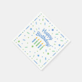 Blaue Geburtstagskerzen-Papier-Servietten Serviette (Ecke)