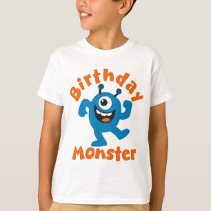 Blaue Geburtstagsmonster-Party T-Shirt
