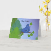 Blaue Geburtstagswünsche Karte (Gelbe Blume)