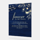 Blaue Gedenkstätte Hochzeit Akryllische Unterzeich Acrylschild (Winkel)