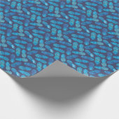 Blaue Gefärbte Krawatte Ananas Geschenkpapier (Ecke)