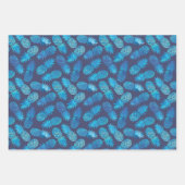 Blaue Gefärbte Krawatte Ananas Geschenkpapier Set (Vorderseite 2)