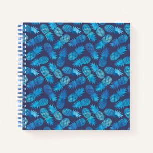 Blaue Gefärbte Krawatte Ananas Notizbuch