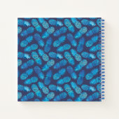 Blaue Gefärbte Krawatte Ananas Notizbuch (Rückseite)