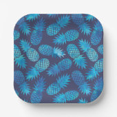 Blaue Gefärbte Krawatte Ananas Pappteller (Vorderseite)