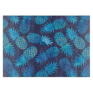 Blaue Gefärbte Krawatte Ananas Schneidebrett
