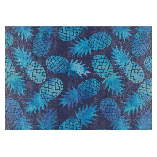 Blaue Gefärbte Krawatte Ananas Schneidebrett (Vorderseite)