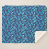Blaue Gefärbte Krawatte Ananas Sherpadecke (Vorderseite (Horizontal))