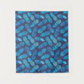 Blaue Gefärbte Krawatte Ananas Wandteppich (Vorderseite)