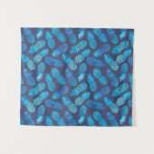 Blaue Gefärbte Krawatte Ananas Wandteppich (Vorderseite (Horizontal))