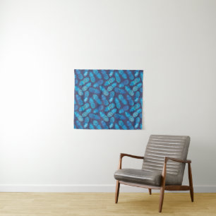Blaue Gefärbte Krawatte Ananas Wandteppich