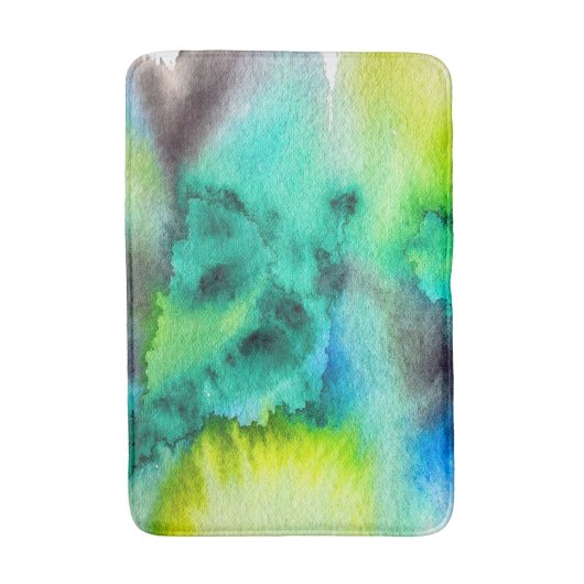 Blaue Gefärbte Krawatte aus grünem Marmor Badematte (Vorderseite Vertikal)