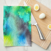 Blaue Gefärbte Krawatte aus grünem Marmor Geschirrtuch (Viertel Falte)