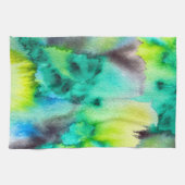 Blaue Gefärbte Krawatte aus grünem Marmor Geschirrtuch (Horizontal)