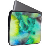 Blaue Gefärbte Krawatte aus grünem Marmor Laptopschutzhülle (Vorne Rechts)