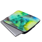 Blaue Gefärbte Krawatte aus grünem Marmor Laptopschutzhülle (Vorne Knopf)