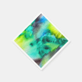 Blaue Gefärbte Krawatte aus grünem Marmor Serviette (Ecke)