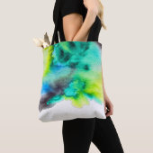 Blaue Gefärbte Krawatte aus grünem Marmor Tasche (Von Nahem)