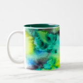 Blaue Gefärbte Krawatte aus grünem Marmor Zweifarbige Tasse (Links)