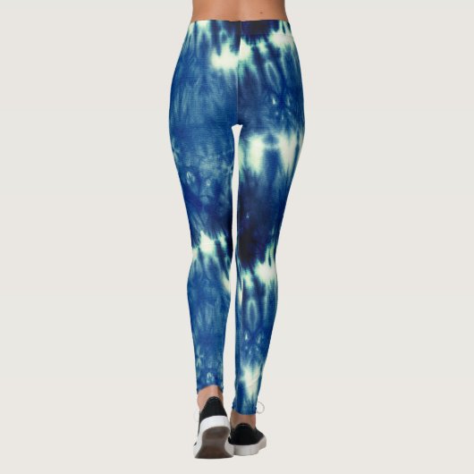 Blaue gefärbte Krawatte Leggings (Rückseite)