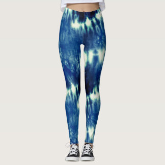 Blaue gefärbte Krawatte Leggings