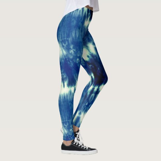 Blaue gefärbte Krawatte Leggings (Rechts)