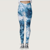 Blaue Gefärbte Krawatte Leggings (Vorderseite)