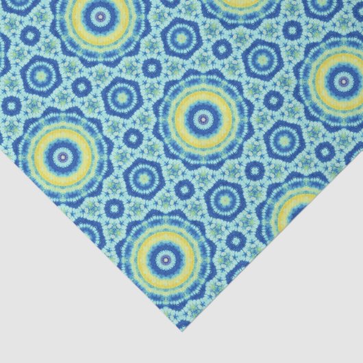 Blaue Gefärbte Krawatte Mandala Muster - Gewebepap Seidenpapier (Ausschnitt)