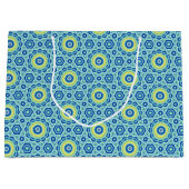 Blaue Gefärbte Krawatte Mandala Muster Große Gesch Geschenktüte (Vorderseite)