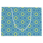 Blaue Gefärbte Krawatte Mandala Muster Große Gesch Geschenktüte (Rückseite)
