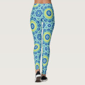 Blaue Gefärbte Krawatte Mandala Muster - Leggings (Rückseite)