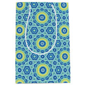 Blaue Gefärbte Krawatte Mandala Pattern Geschenkta Mittlere Geschenktüte (Vorderseite)